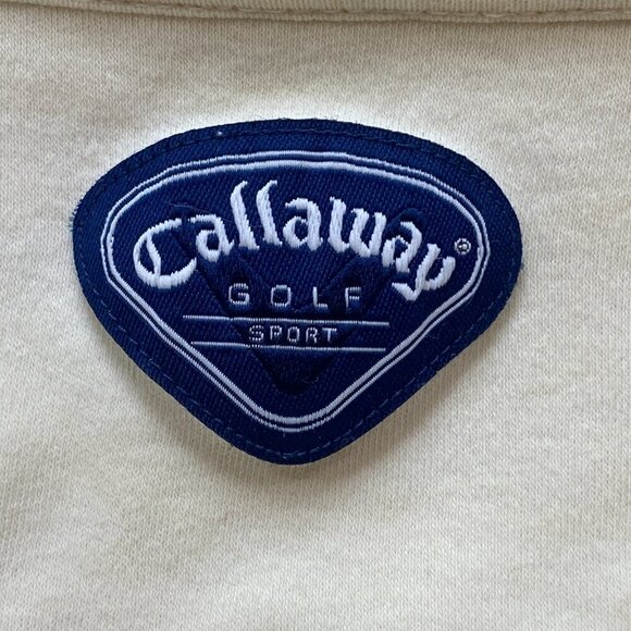 Men's Callaway Golf Sport Long Sleeve Polo Shirt Cream XL #345E - Picture 7 of 10
